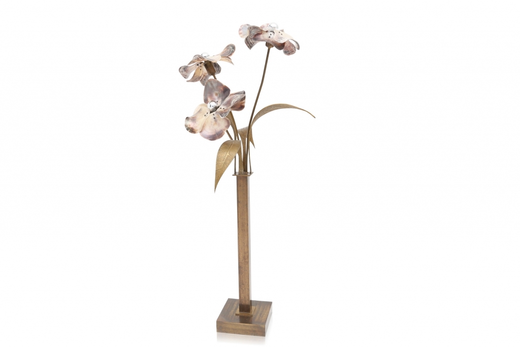 Bronze And Brass Floor Lamp, Willy Daro - 1970s