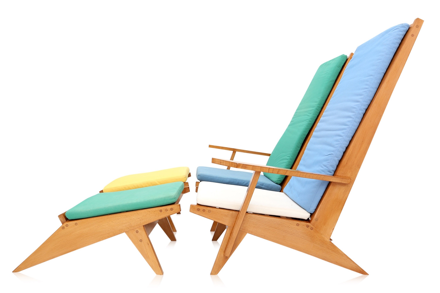 Beech Swimming Pool Lounge Chairs - 1970s