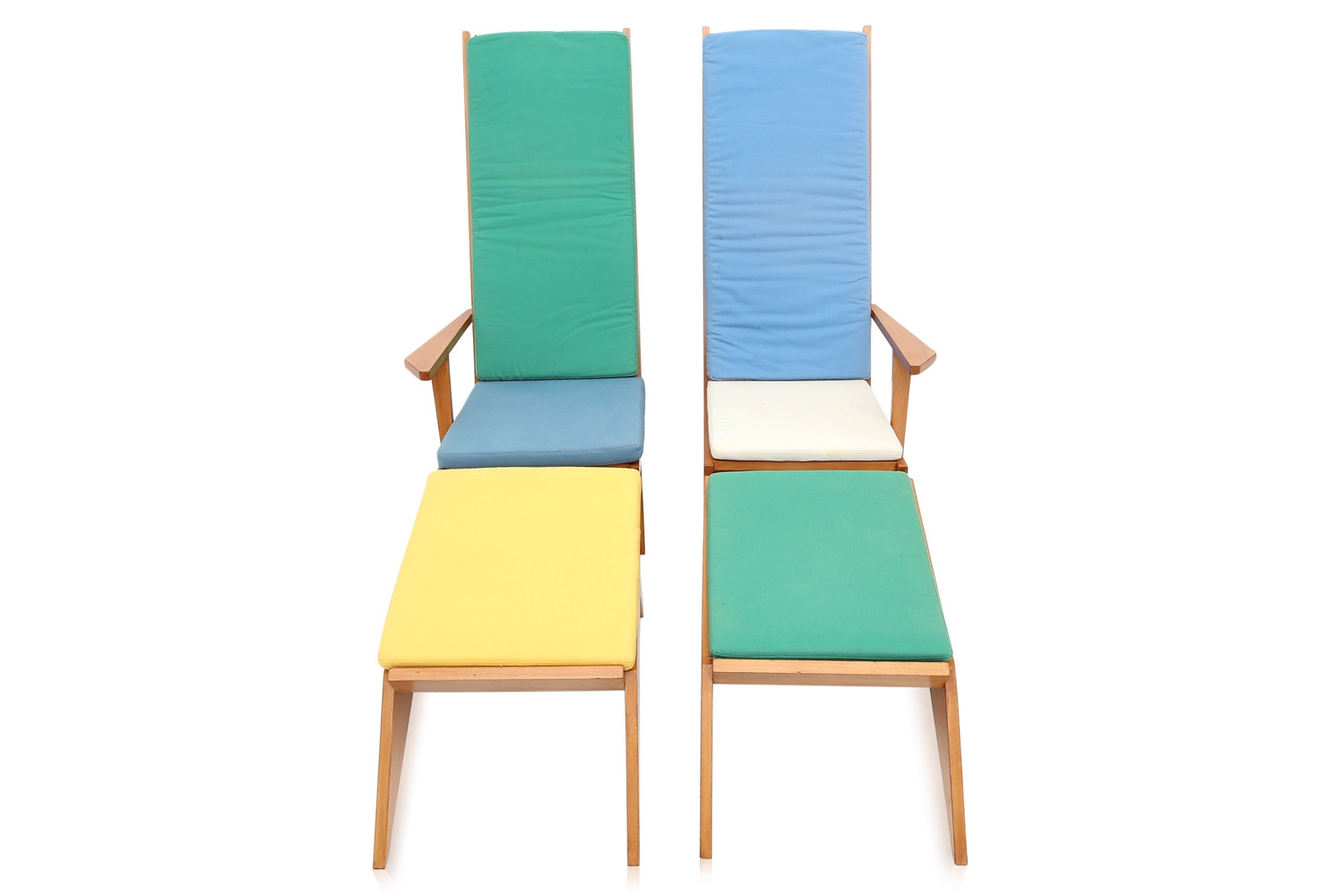 Beech Swimming Pool Lounge Chairs - 1970s