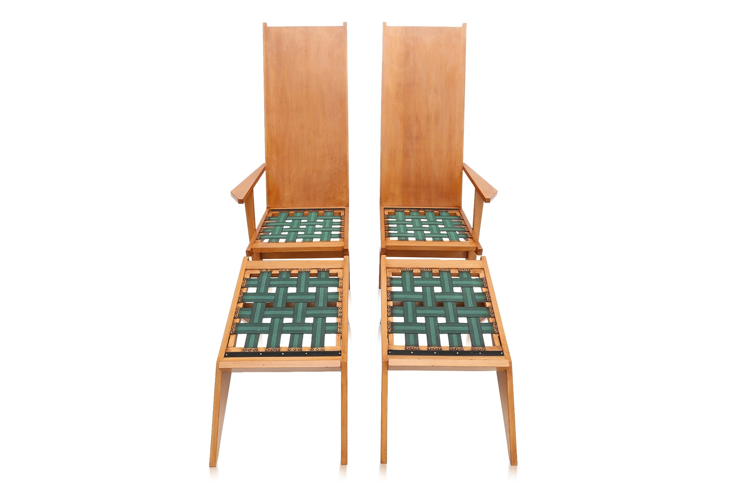 Beech Swimming Pool Lounge Chairs - 1970s