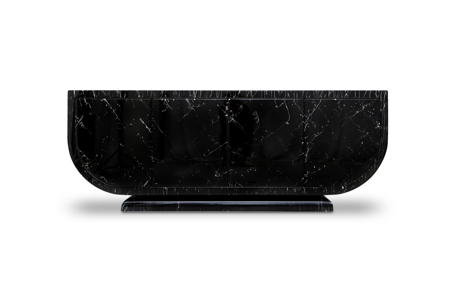 Italian Marble Lacquered Credenza - 1980s