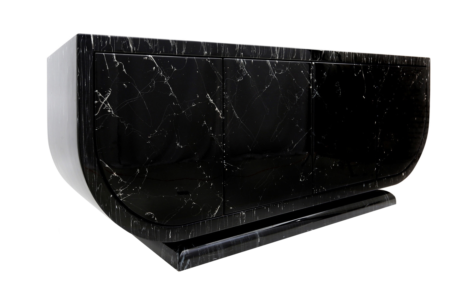 Italian Marble Lacquered Credenza - 1980s