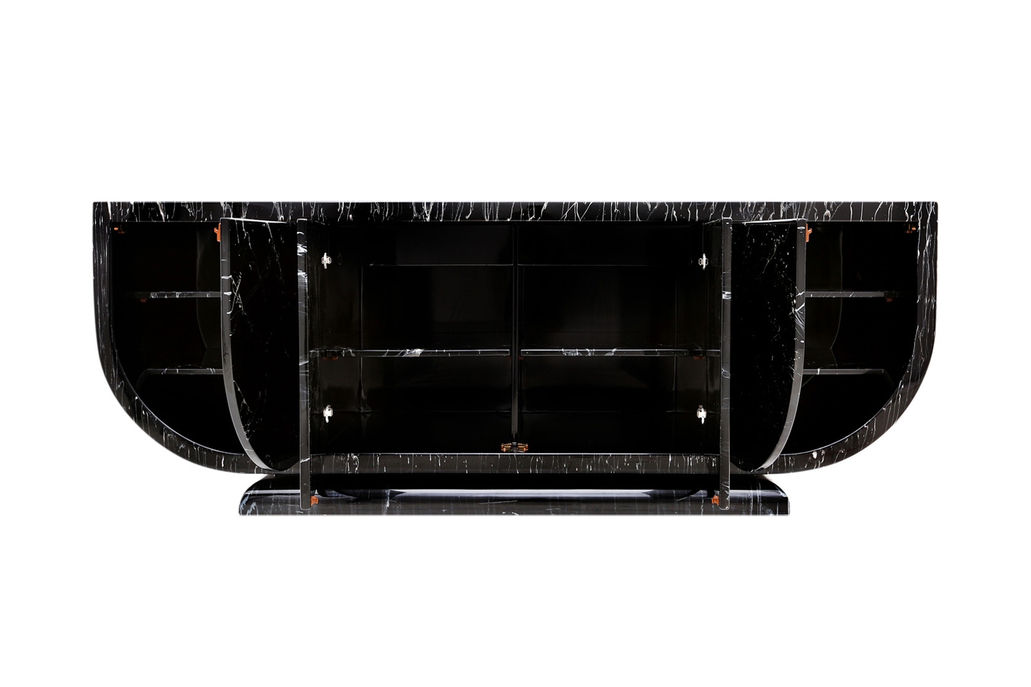 Italian Marble Lacquered Credenza - 1980s