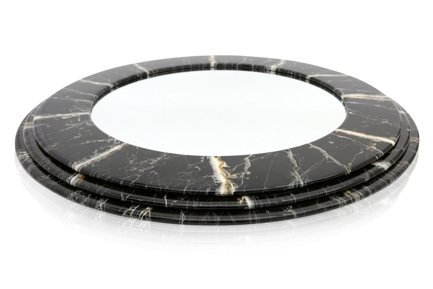 Italian Marble Lacquered Mirror - 1980s