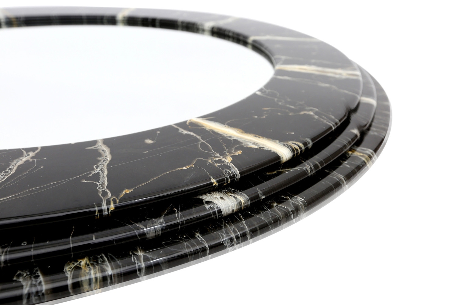 Italian Marble Lacquered Mirror - 1980s