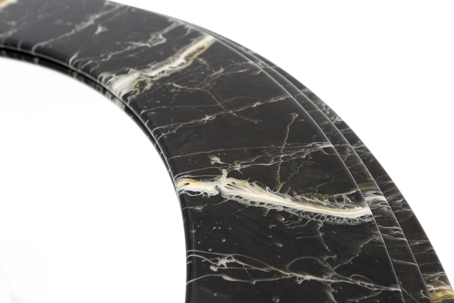 Italian Marble Lacquered Mirror - 1980s