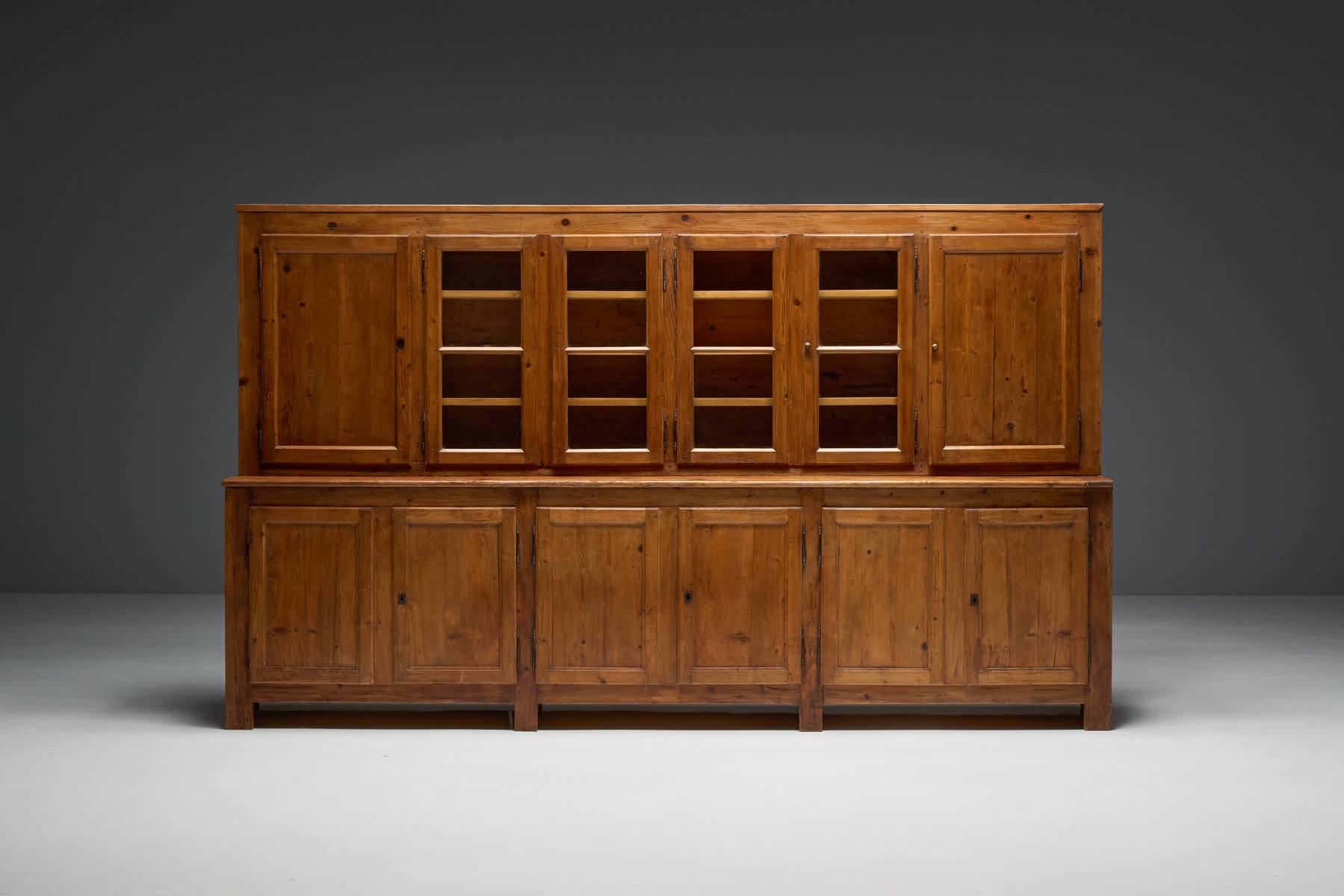 Alpine style rustic cabinet from late 1800s France