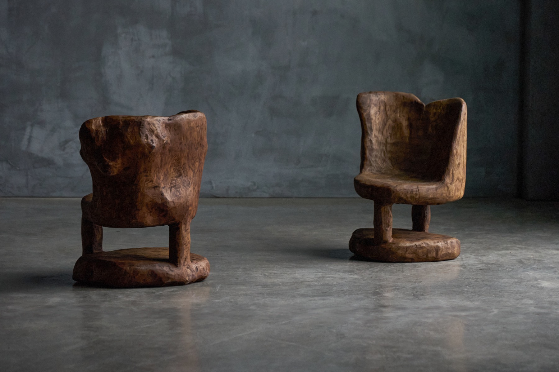 Vintage 1980s monoxyle seating pieces