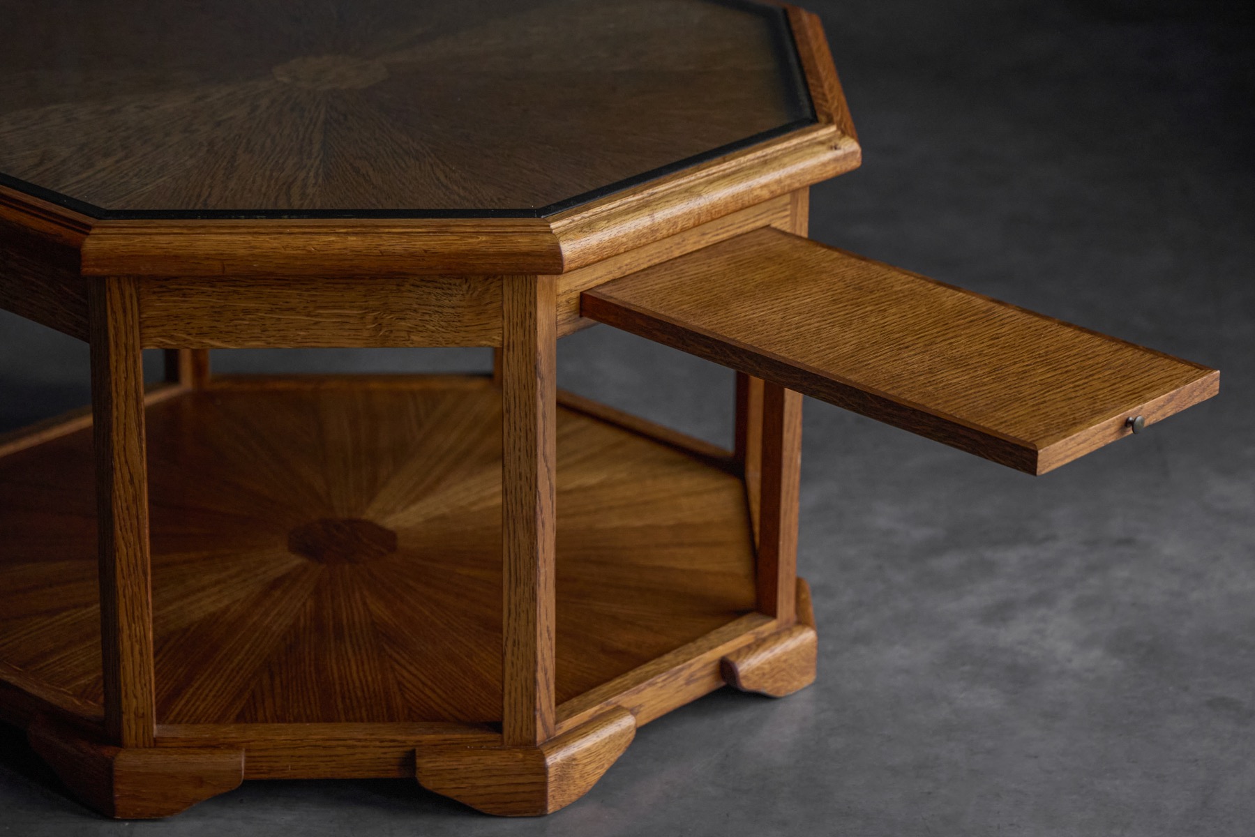 Vintage Art Deco octagonal coffee table in classic 1930s design