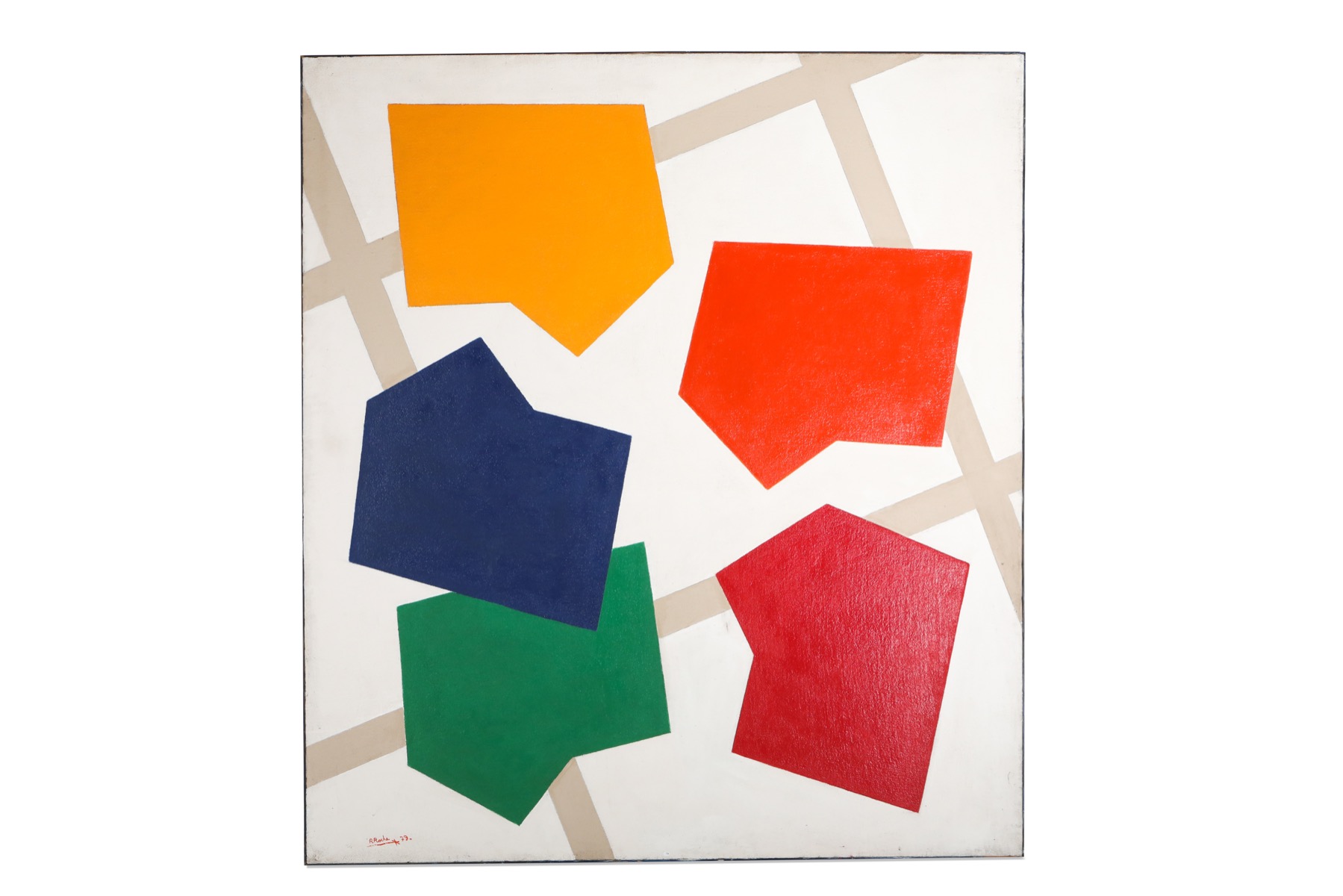 Artist Rene Roche canvas abstract composition