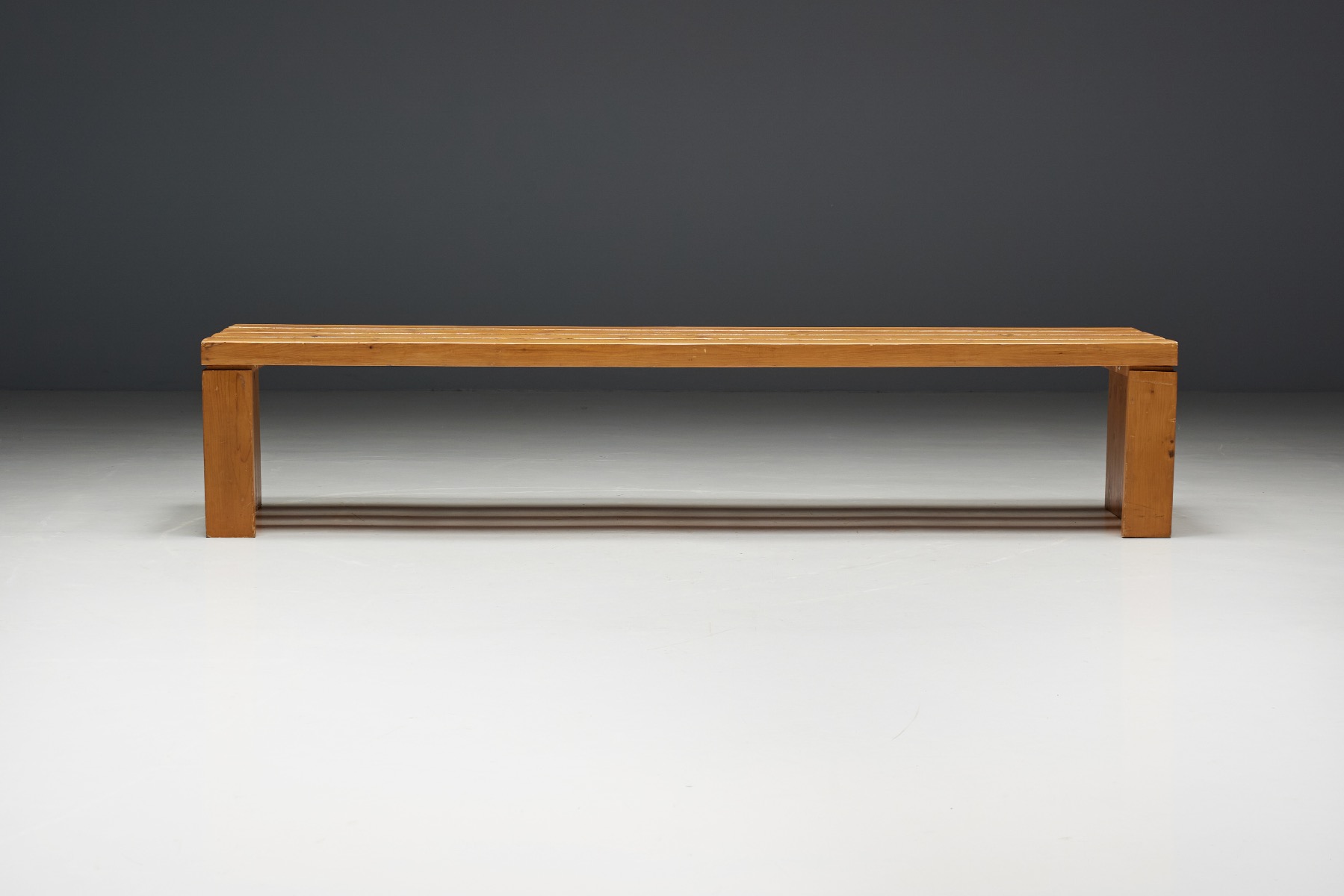 Architectural slate bench by Charlotte Perriand