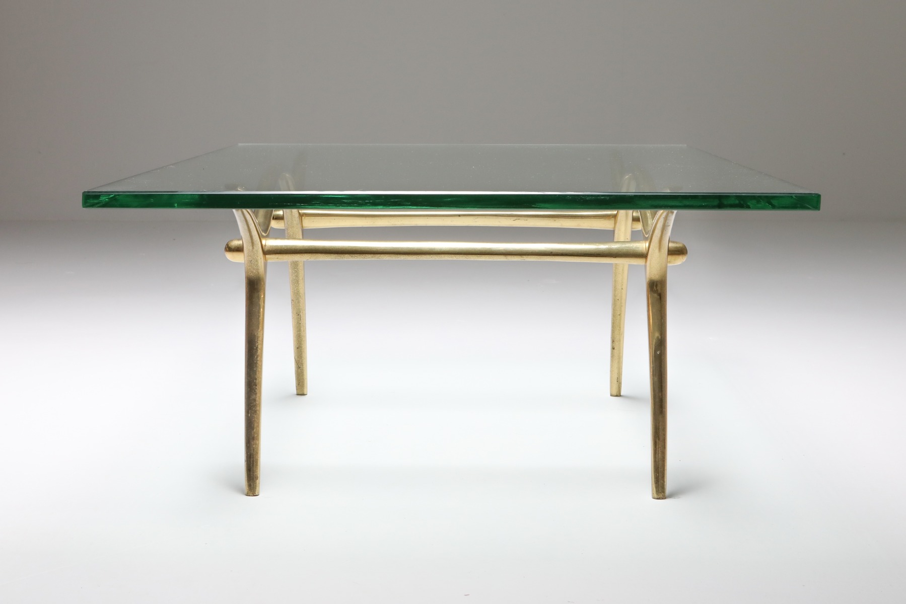 Collectible bronze coffee table by Kouloufi from the 1970s