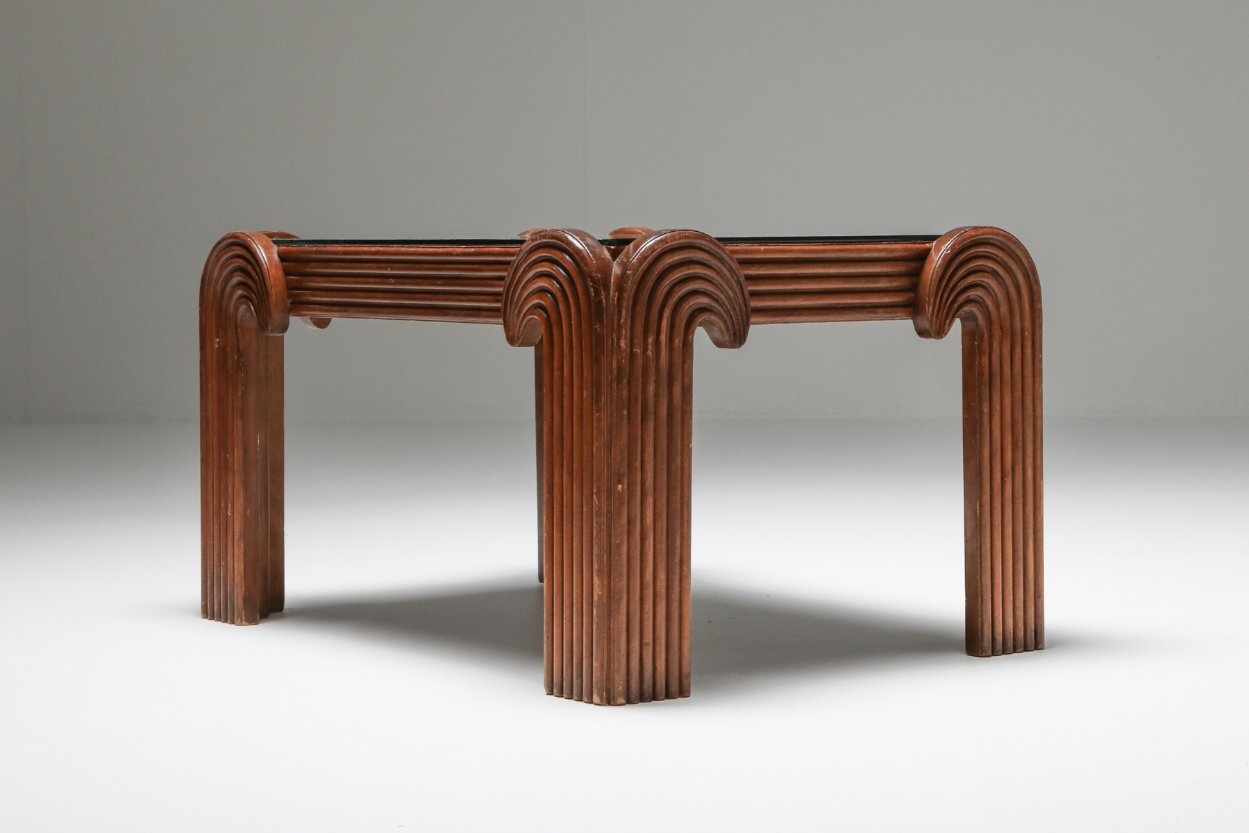 Collectible carved wood palm tree table from the 1960s