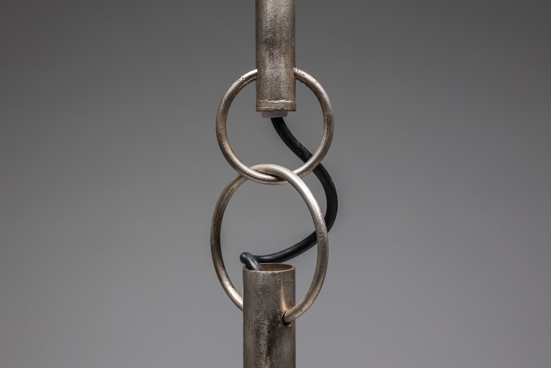 Collectible postmodern steel ceiling lamp from the 1990s