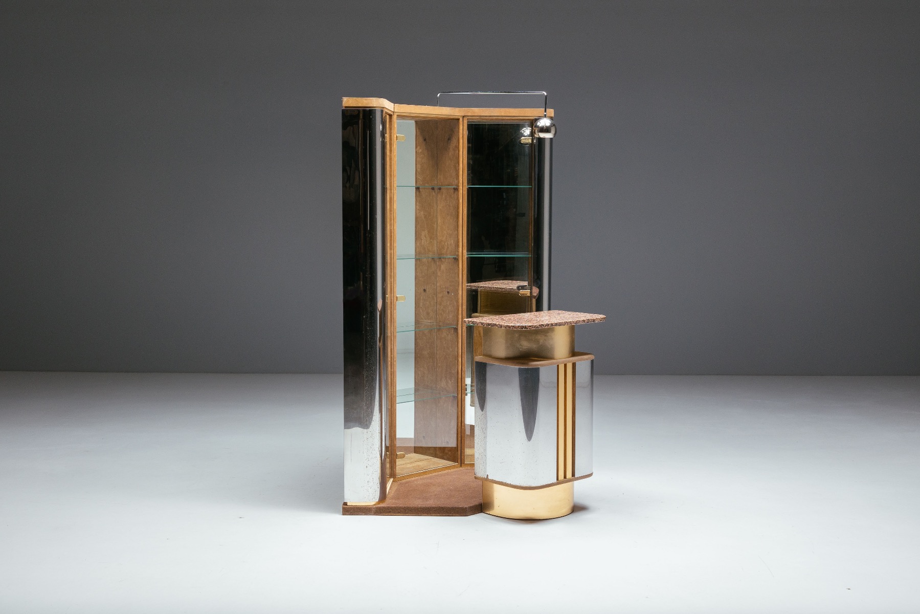 Corner bar cabinet from Italy attributed to Willy Rizzo