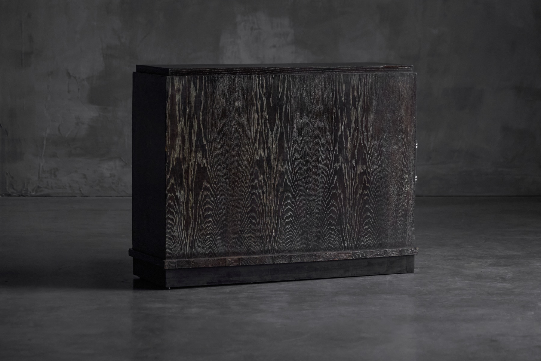 Dark oak Art Deco storage cabinet from the 1940s