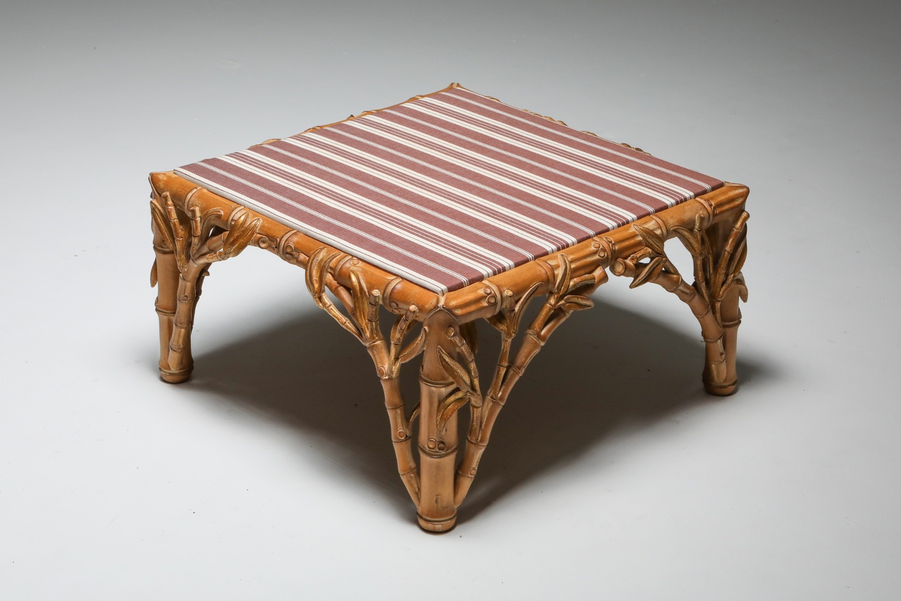 Designer bamboo ottomans by Arpex from the 1970s