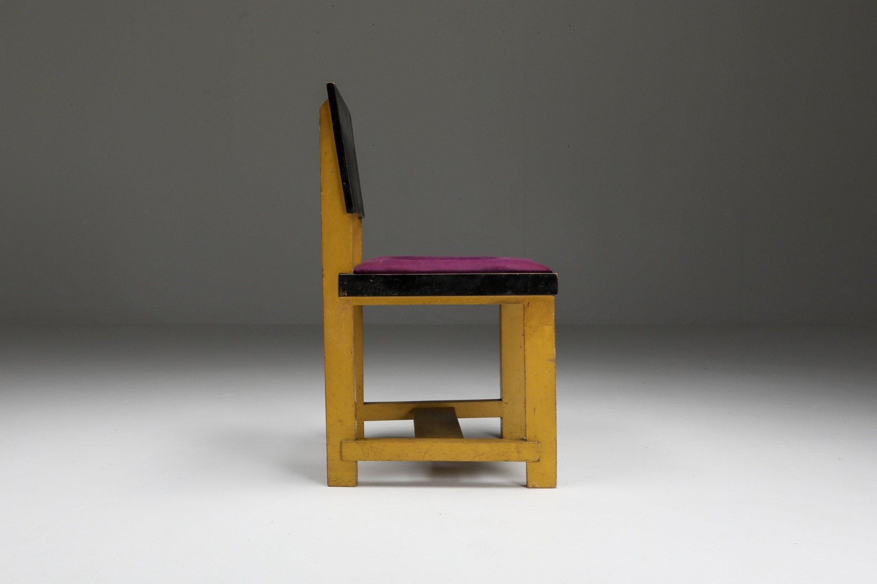 Designer yellow chair by H Wouda from 1924