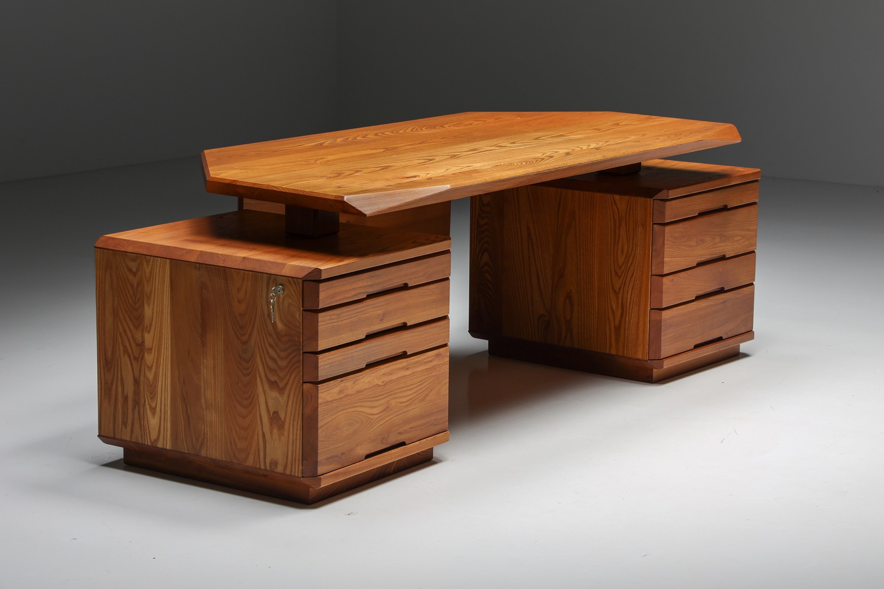 Collectible Pierre Chapo B40 desk in solid elm