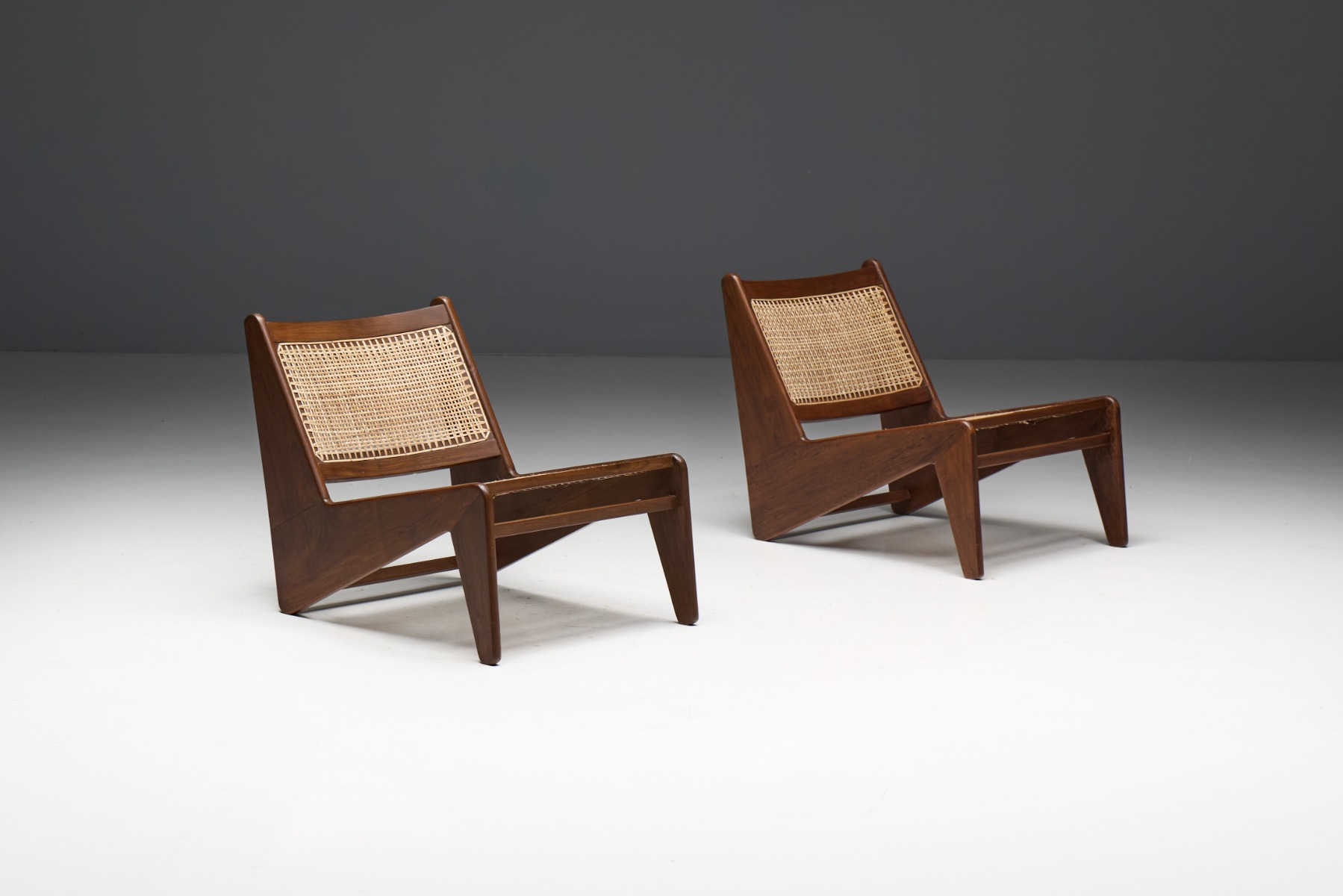 Designer kangaroo chairs by Pierre Jeanneret from 1955