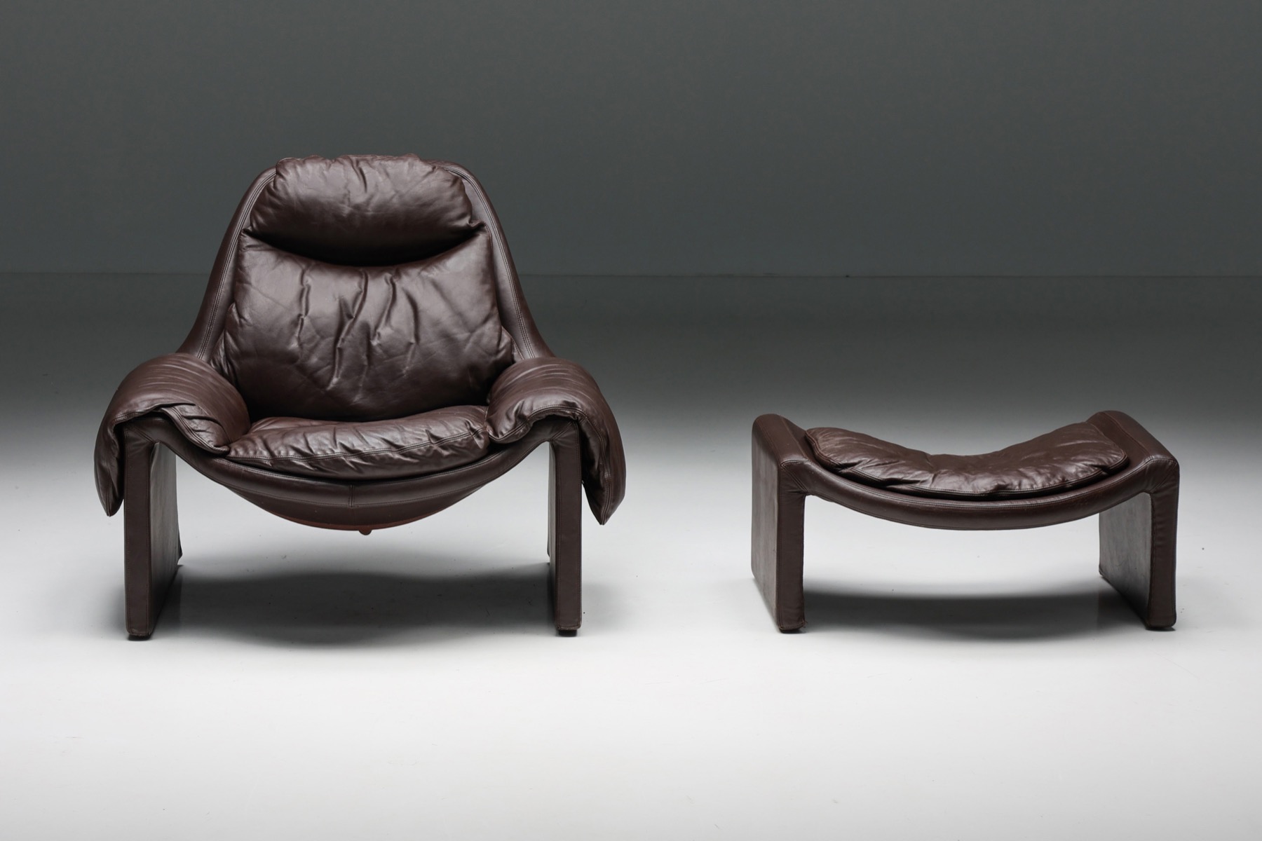 Designer lounge chair with ottoman by Vittorio Introini from 1969