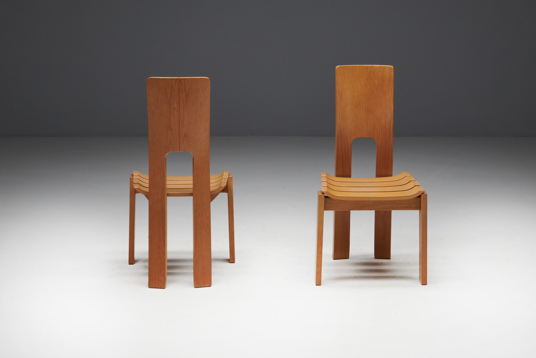 Designer Scandinavian dining chairs set of six from the 1970s
