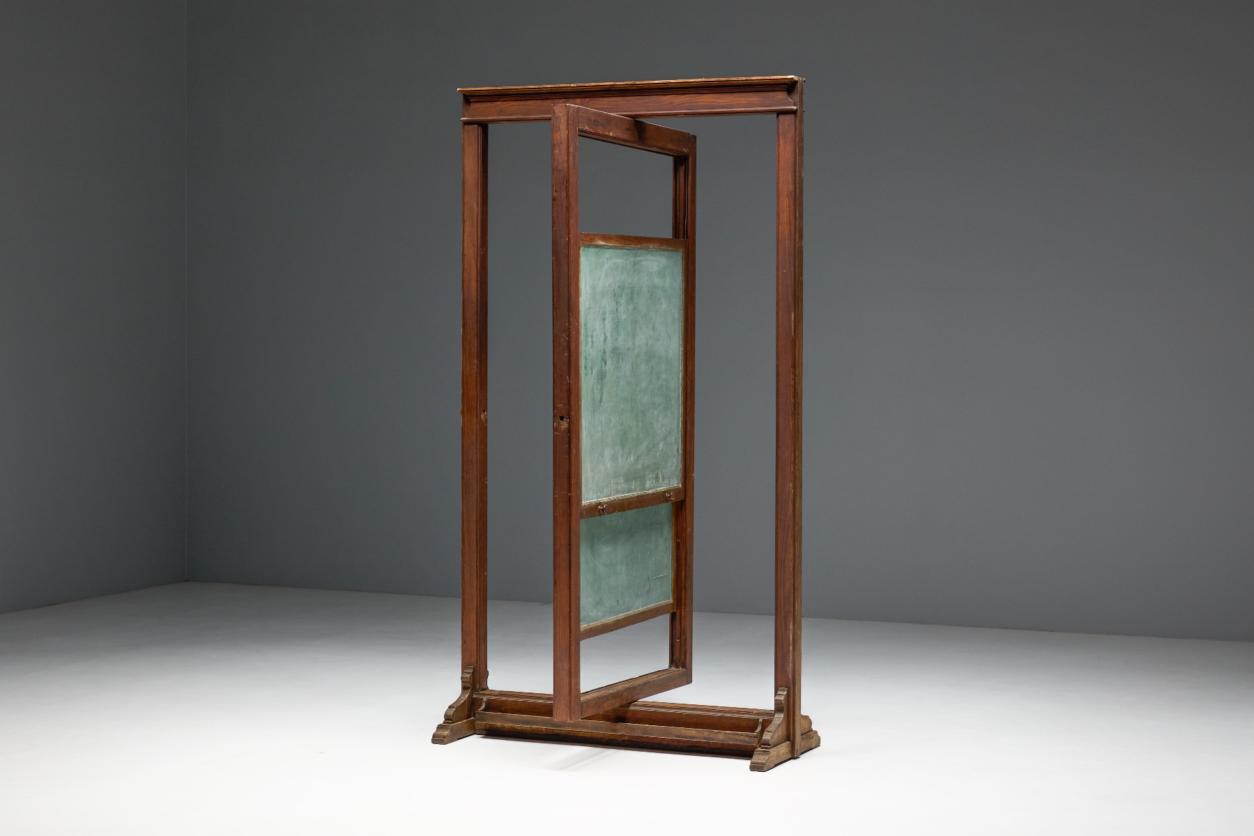 Double sided antique chalkboard with wooden frame