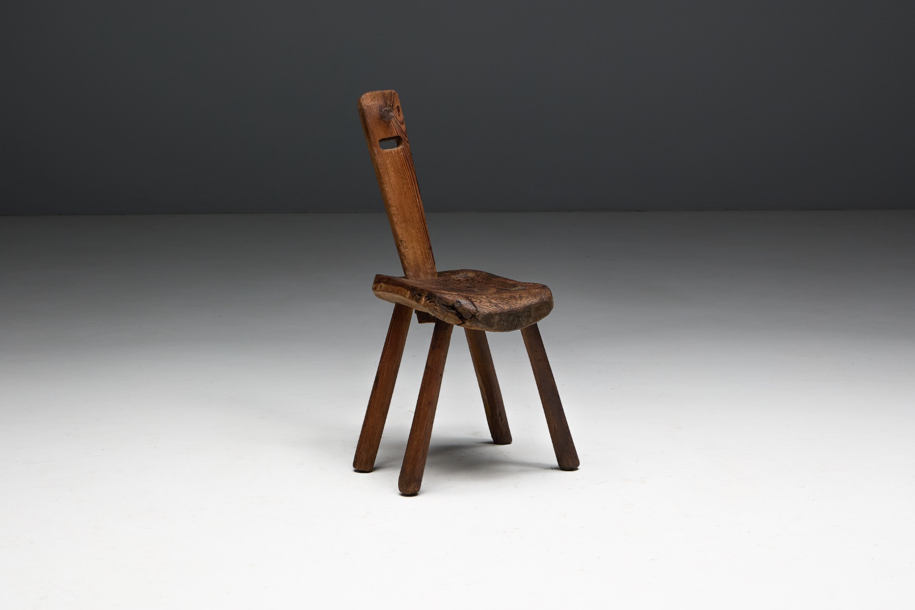 Hand carved Alpine folk art chair from the 1800s