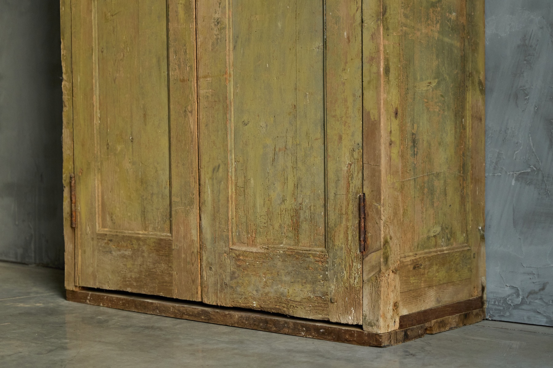 Handcrafted 19th century green wooden cabinet