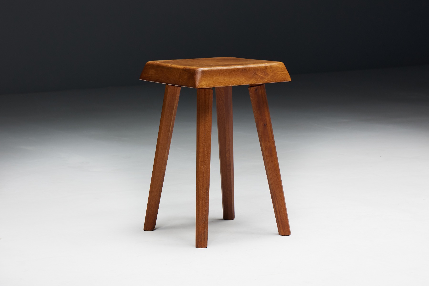 Handcrafted S01 stool by Pierre Chapo in solid wood
