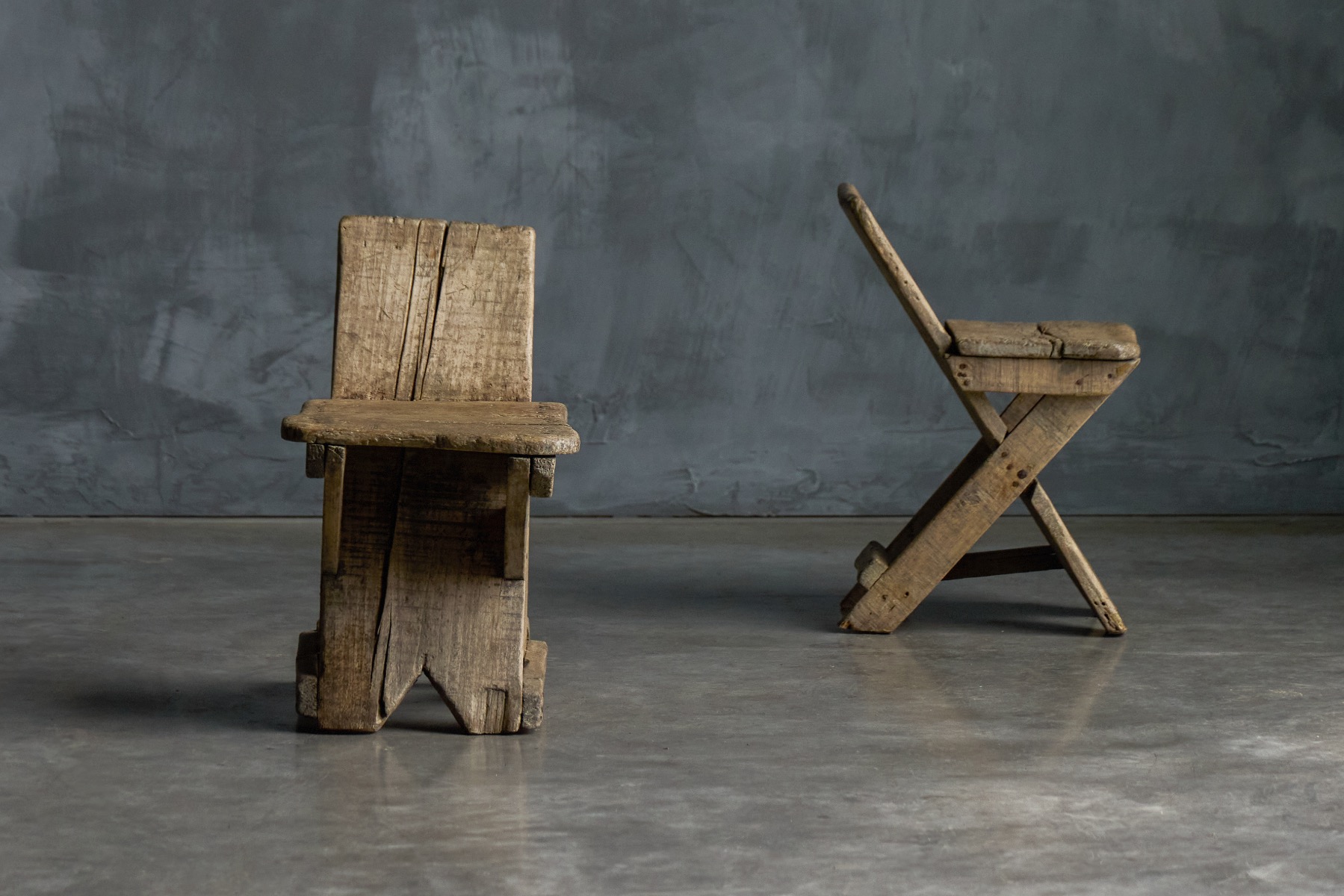 Handcrafted rural folk art dining chairs
