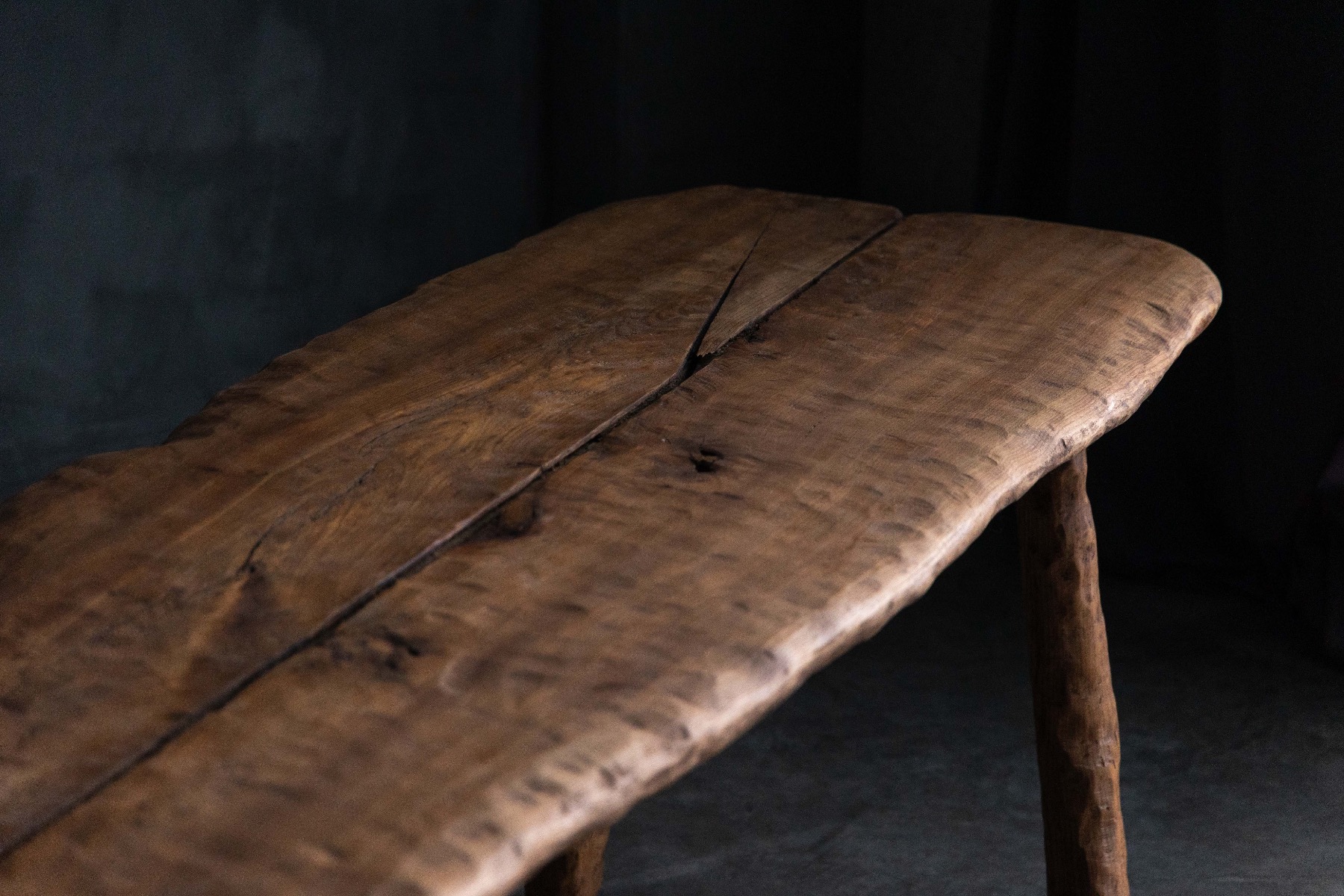 Primitive modern organic solid wood table