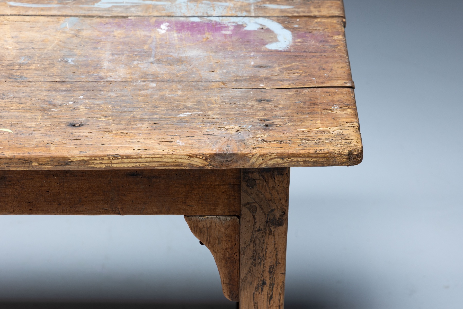 Handcrafted primitive dining table 19th century