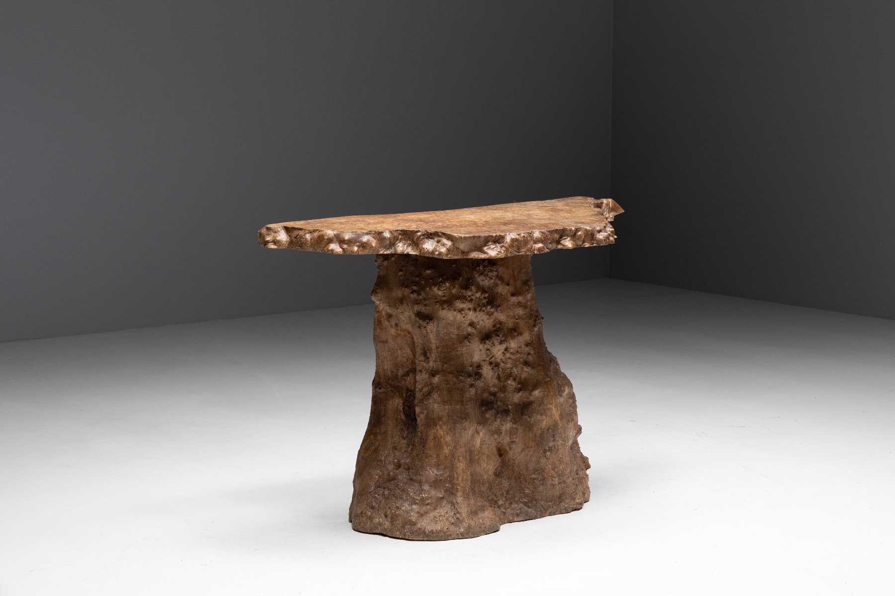 Handcrafted wabi sabi bar set in monoxylite