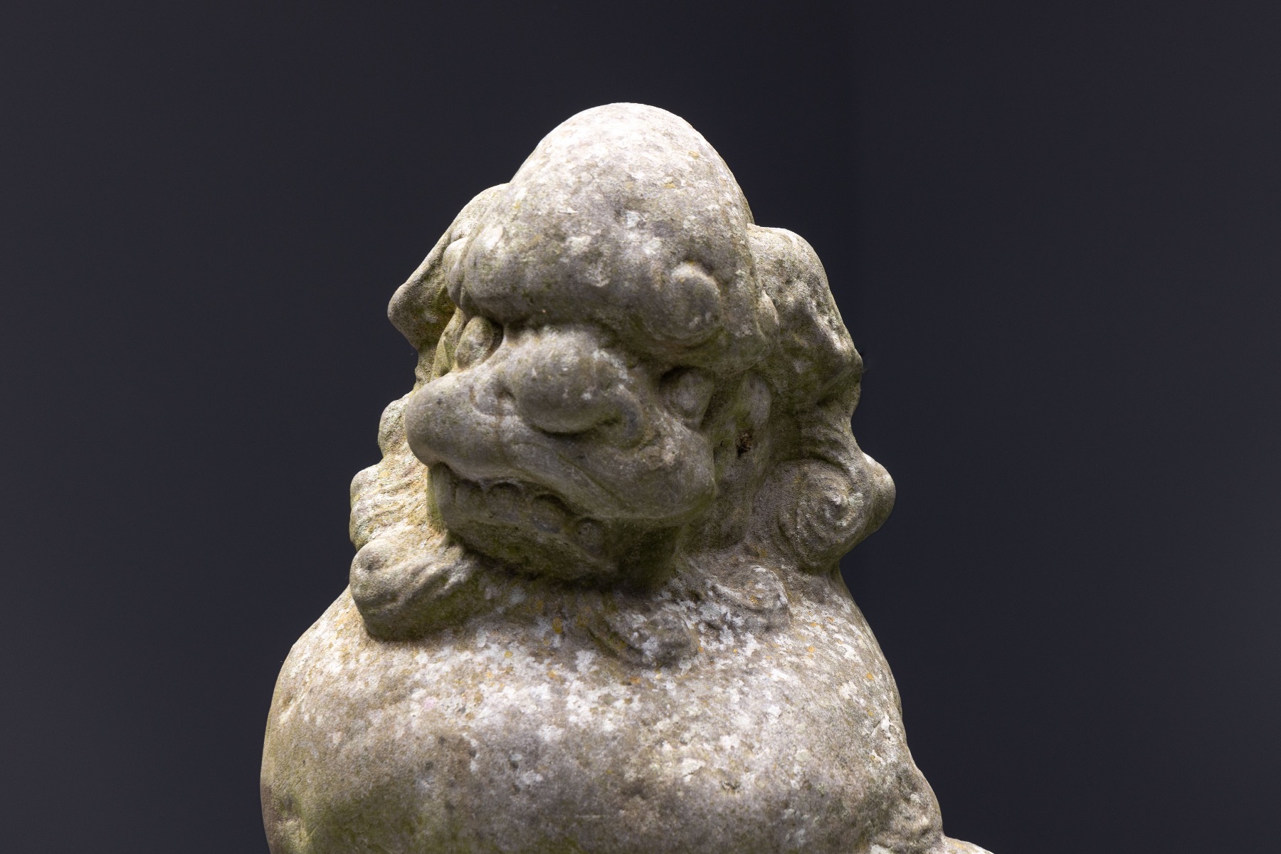 Historic Chinese stone guardian sculpture