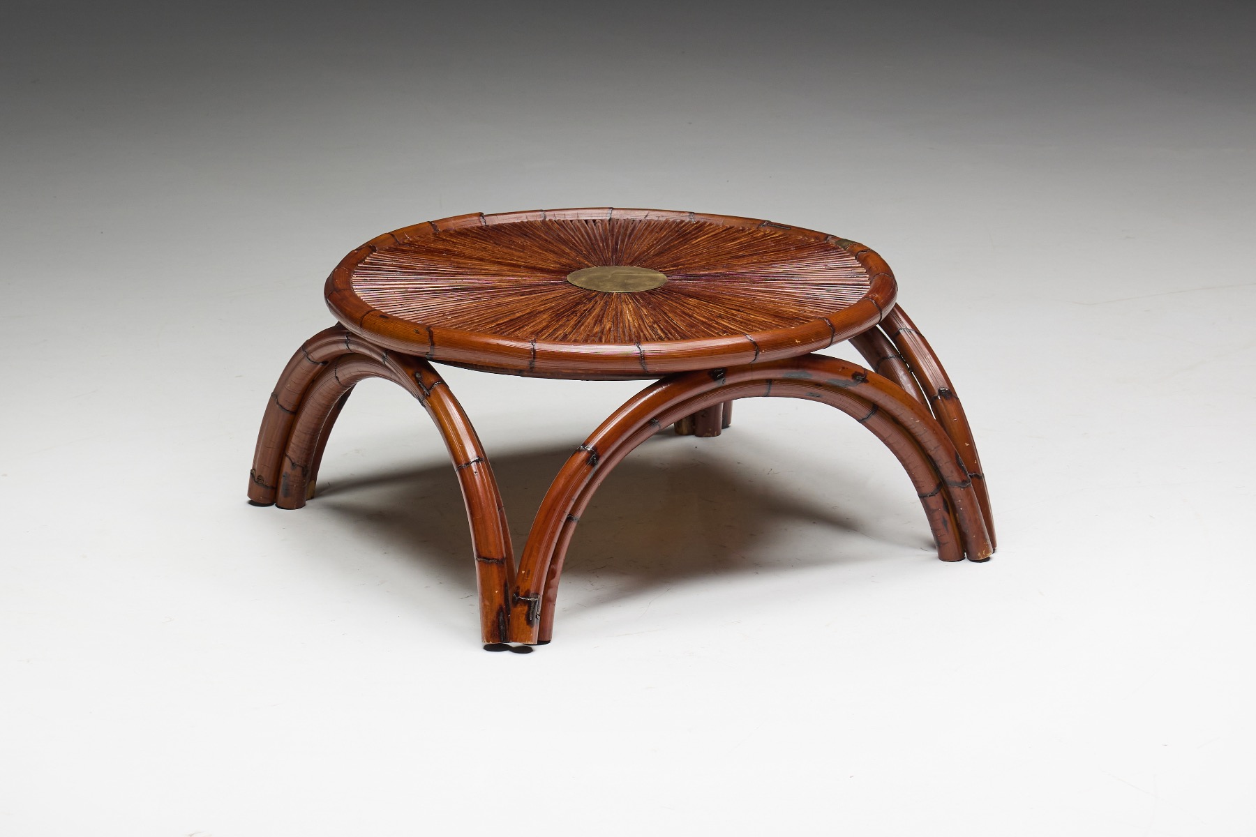 Italian glam bamboo coffee table 1970s