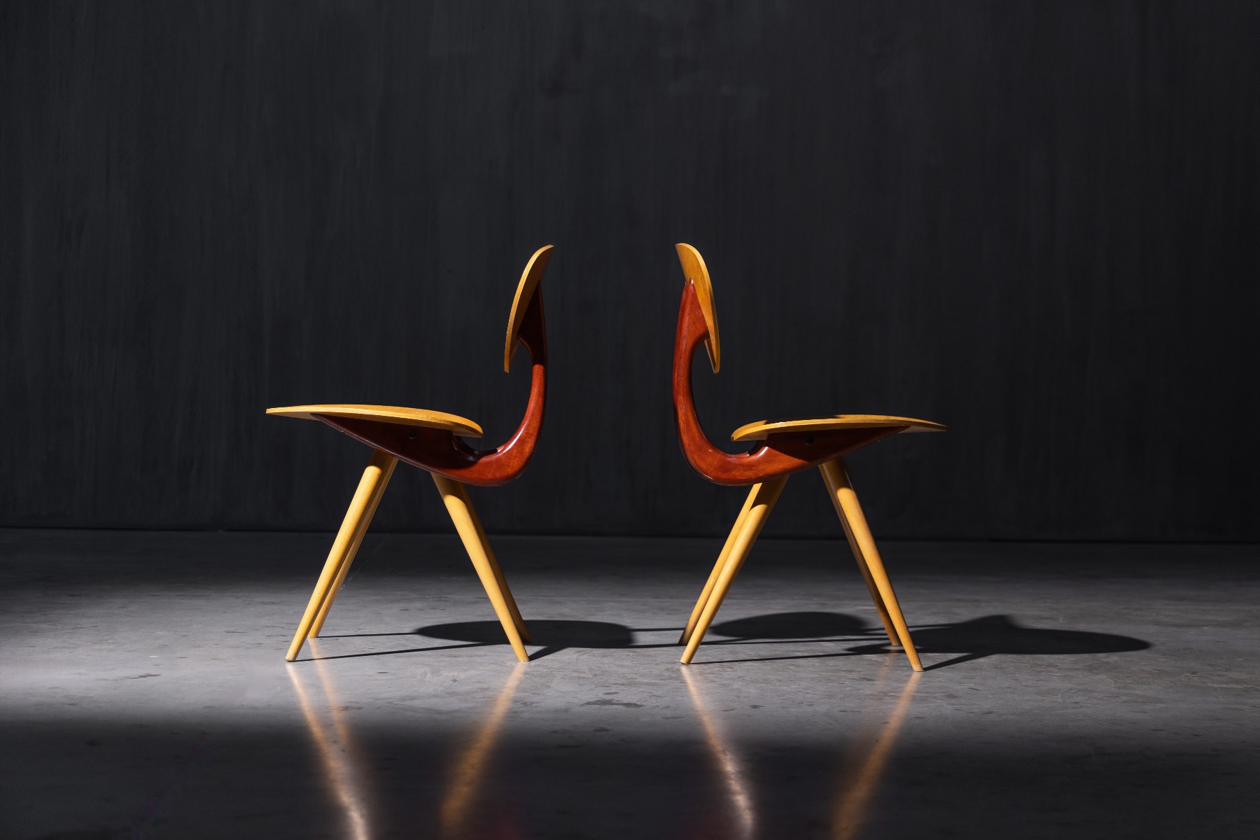 Architectural sculptural chairs from the 1950s