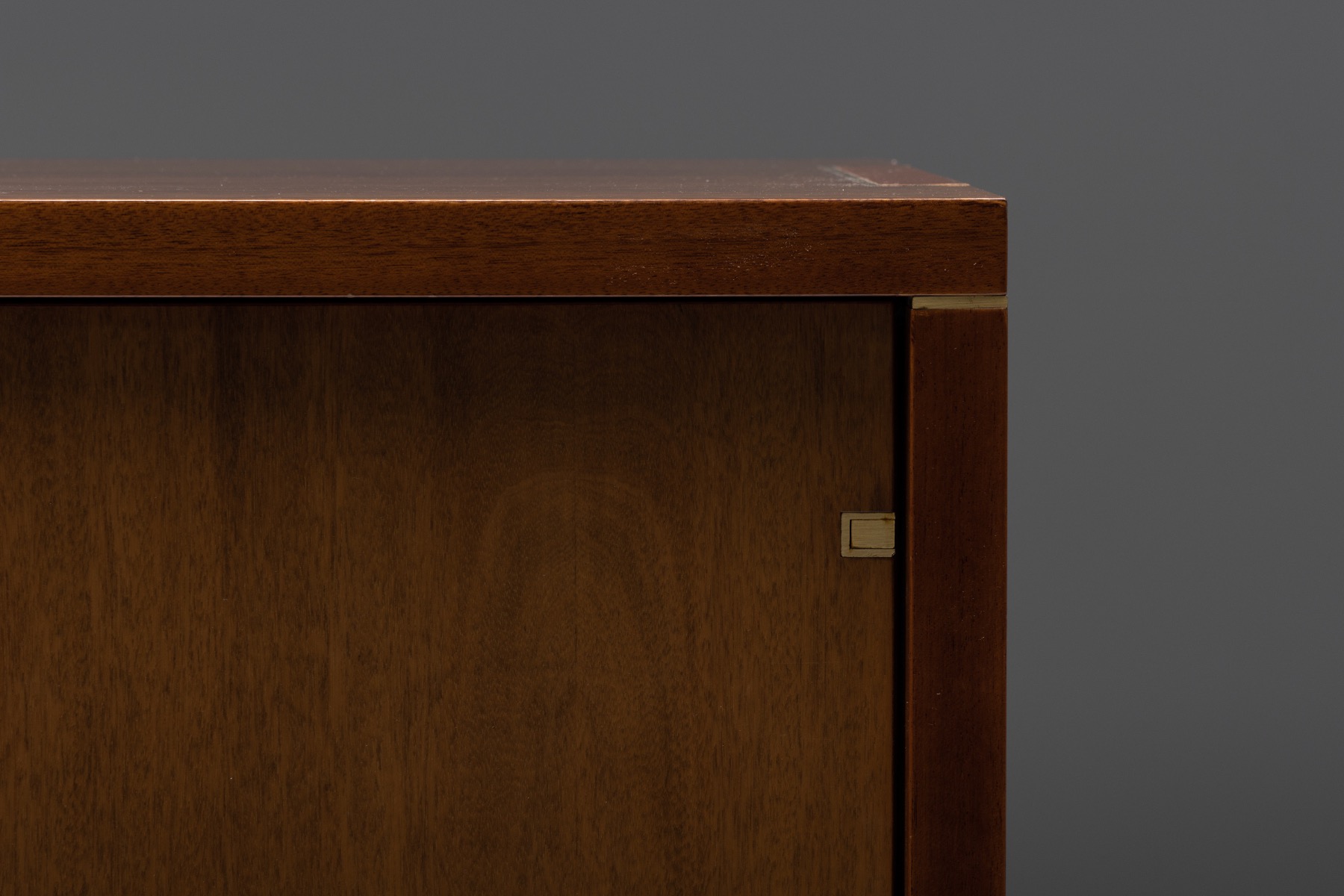 Luxury walnut and brass cabinet by Pierre Balmain