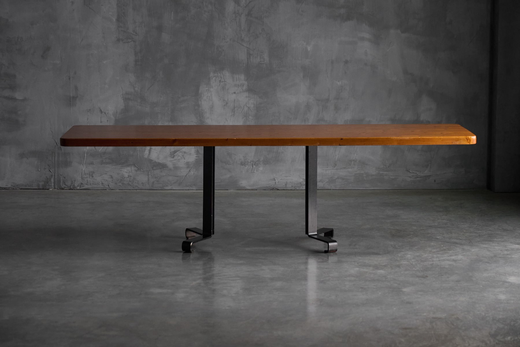 Minimalist dining table by Charlotte Perriand from the 1960s
