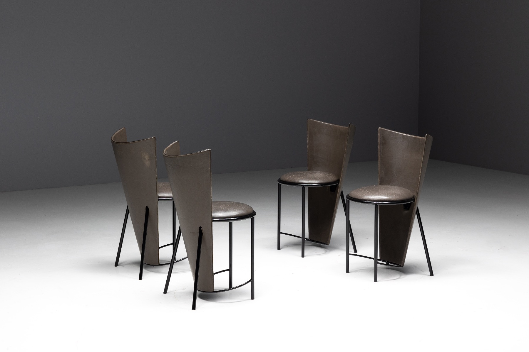 Modern Belgian Sevilla chairs in leather