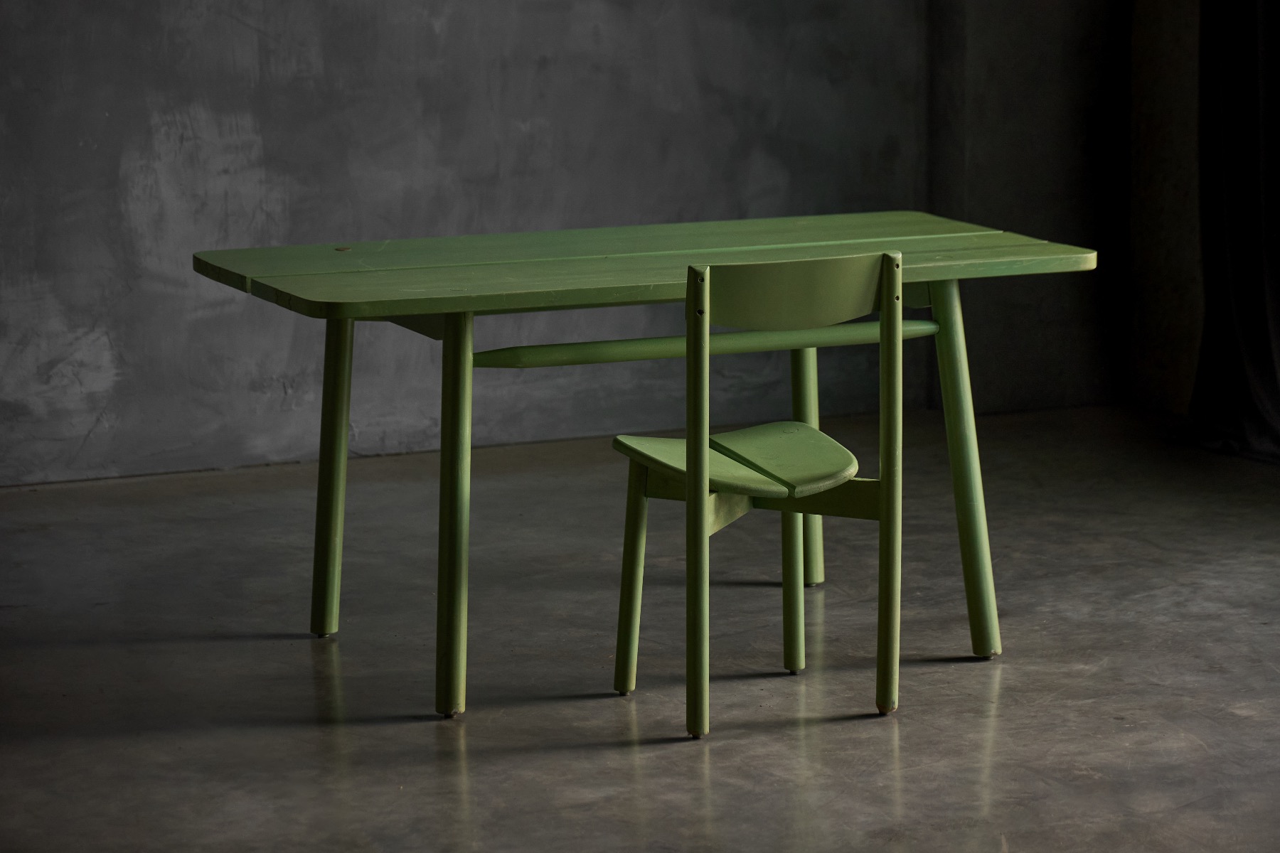 Museum level Green Coffee Bean dining set by Pierre Gautier-Delayé