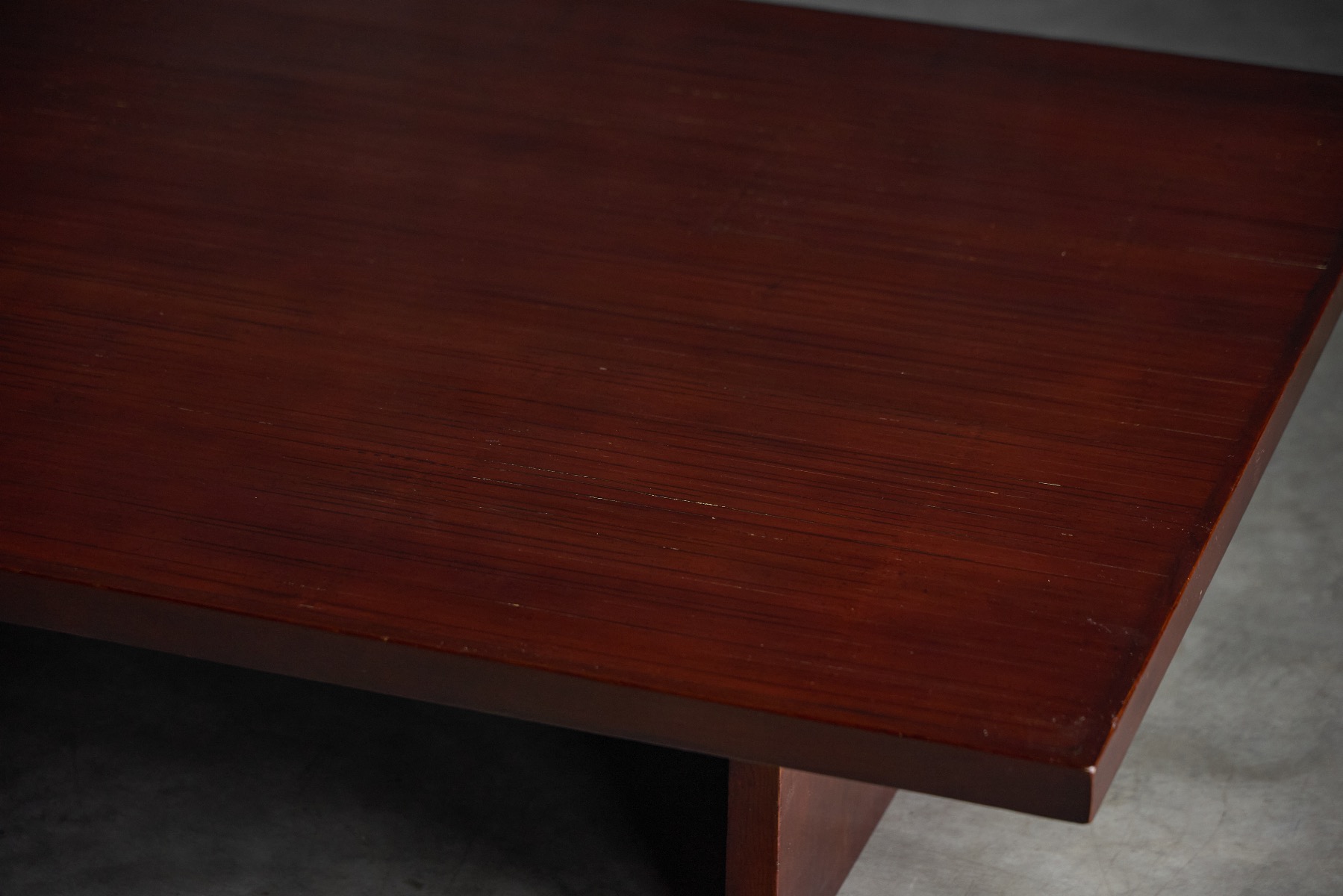 Bamboo coffee table with wabi sabi inspired aesthetics
