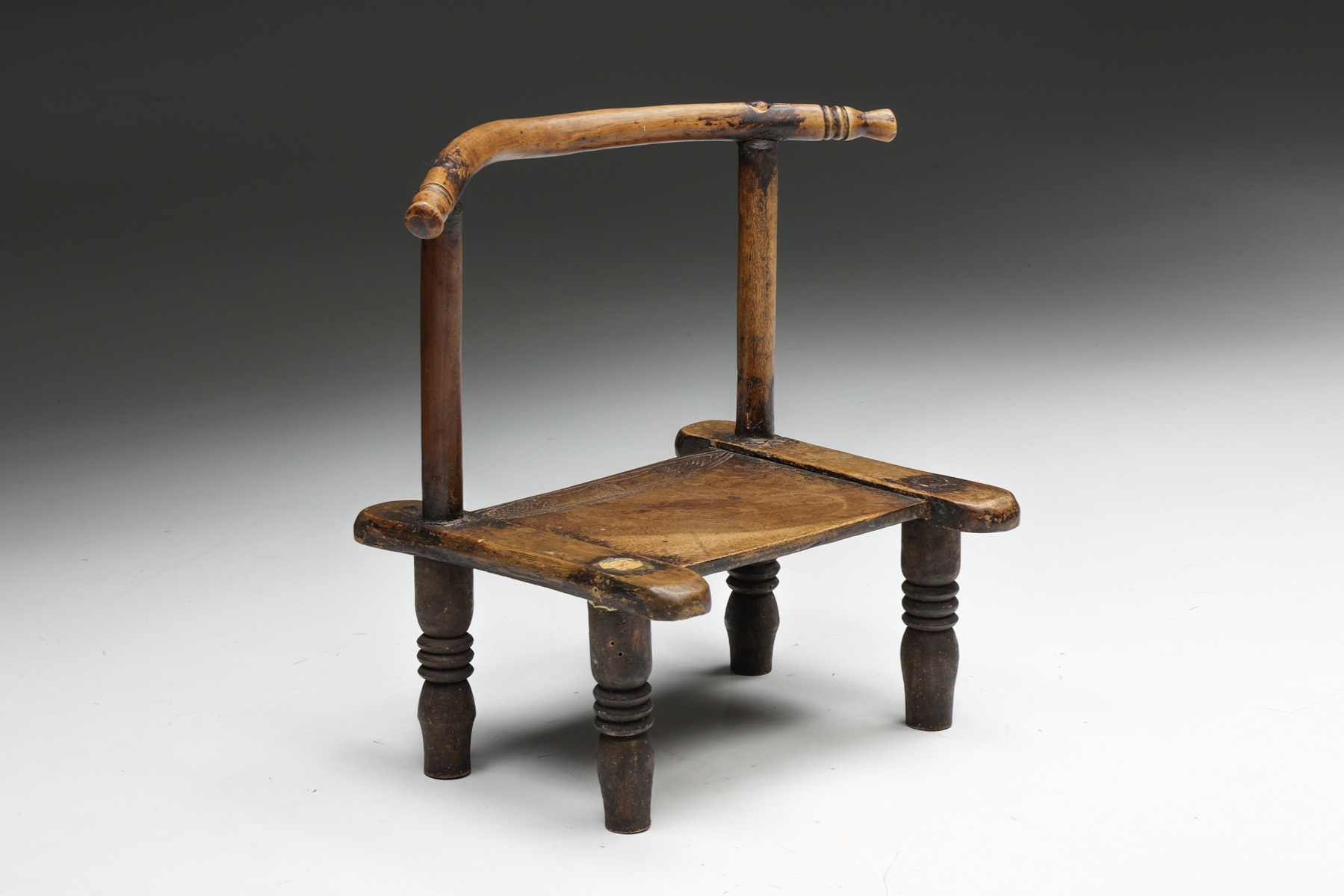 Organic form wabi sabi chair in wooden design
