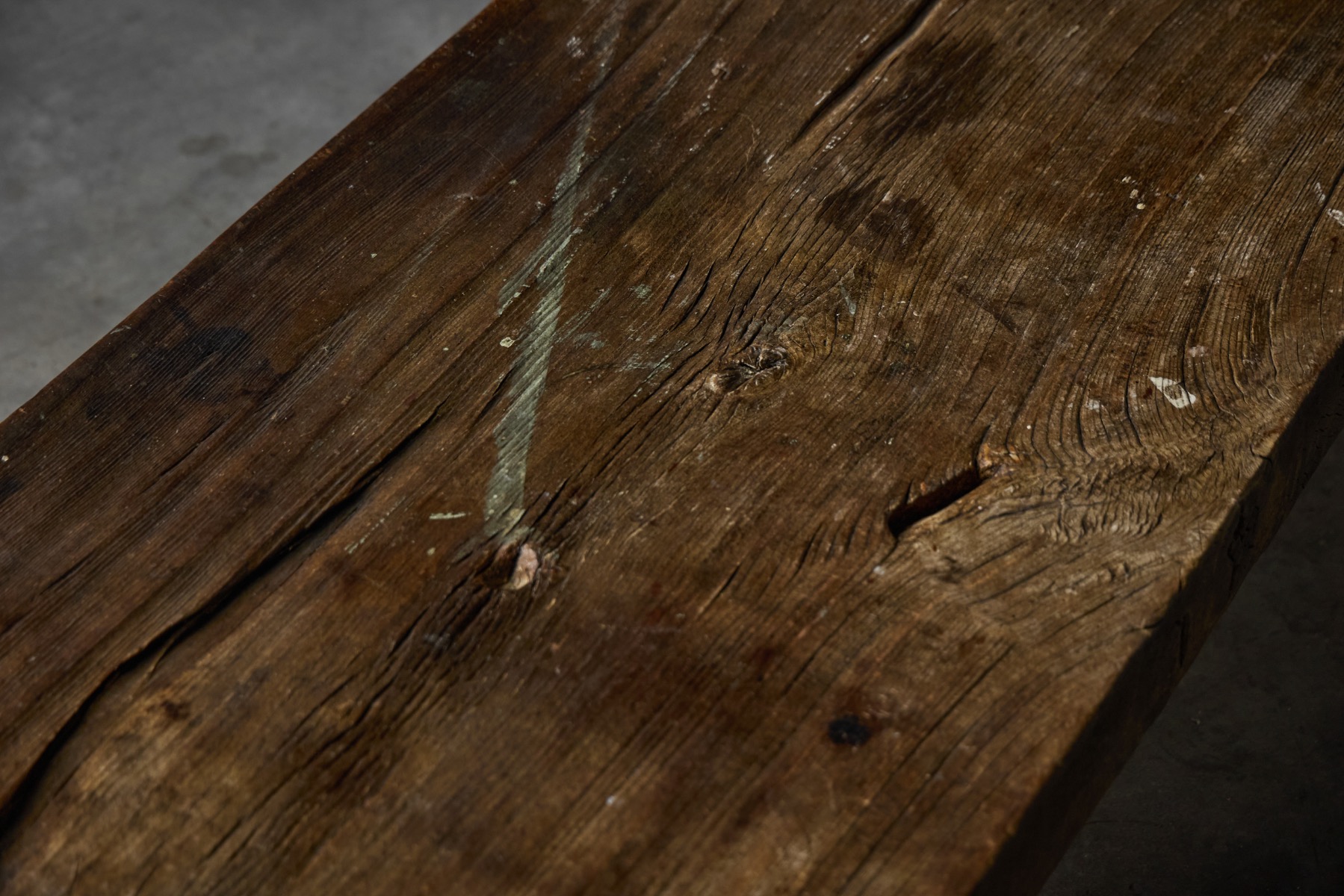 Primitive low farmhouse coffee table in solid wood