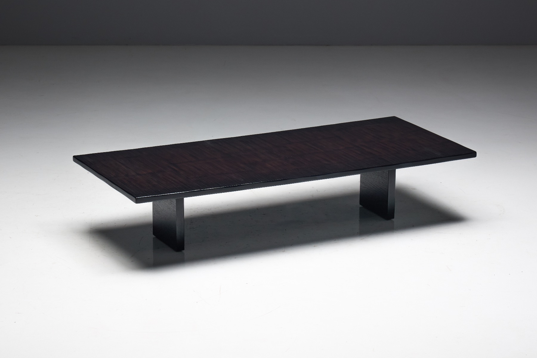 Rectangular bamboo coffee table with natural material expression