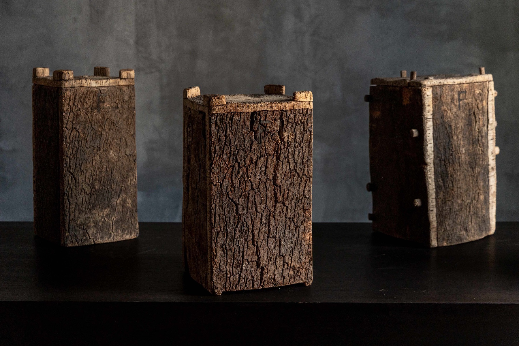 Heritage vernacular beehives with natural patina