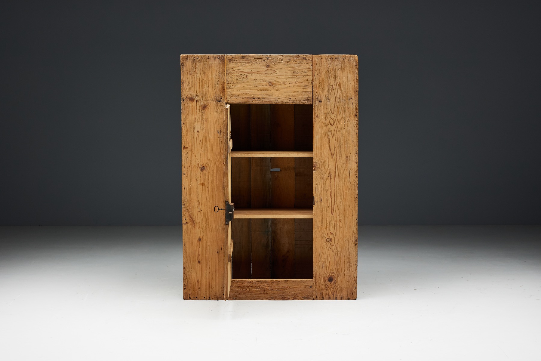 Rustic brutalist cabinet in solid wood