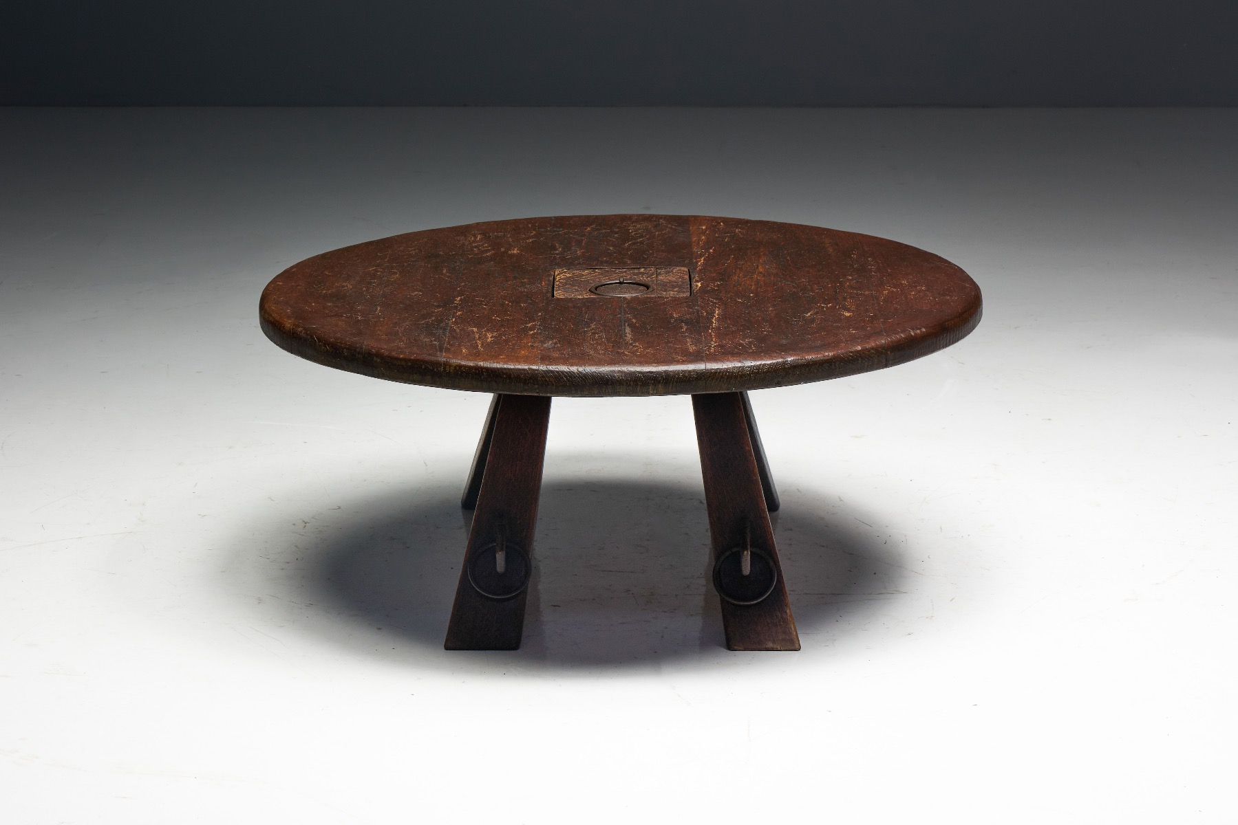 Timeworn coffee table with traditional construction
