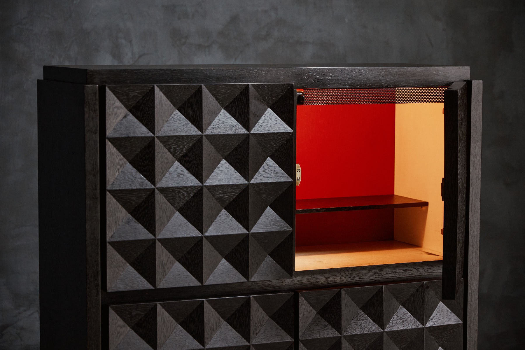 Sculptural brutalist cabinet 1970s