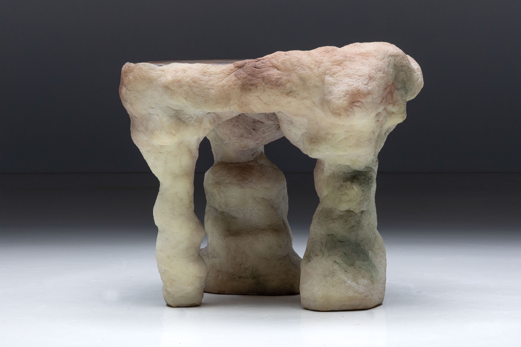 Sculptural desk and chair lithic design by Elissa Lacoste